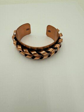 Vintage Renoir Copper Ribbon Twist Cuff Bracelet Mid-Century Modern Jewelry
